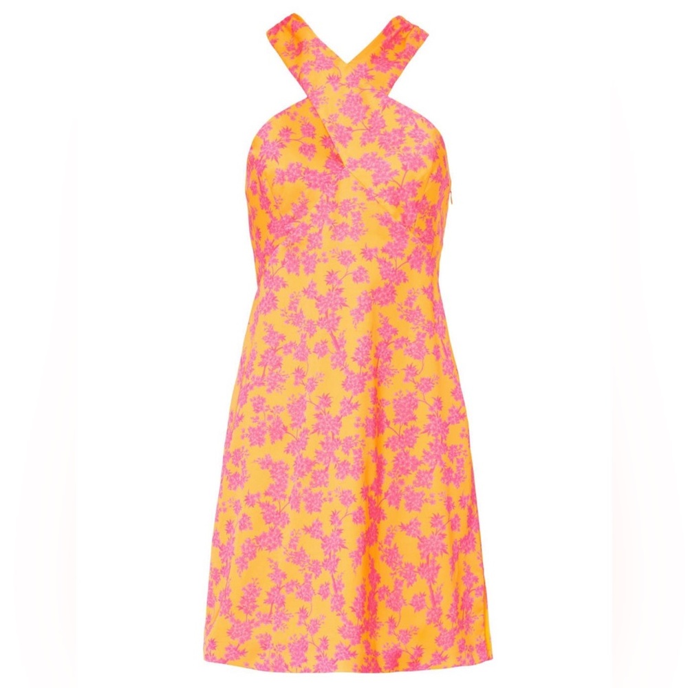 Slate & Willow Yellow and Pink Strapless Floral Dress